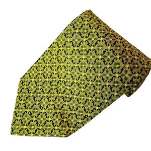 Vintage Thai Silk Co Wide Green Floral Necktie 100% Silk 3.75"x 57"